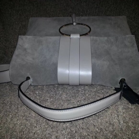 GIANNI CHIARINI-ALMOND/CLAY SUEDE & LEATHER-CIRCLE BAG-SHOULDER/HAND-NEW W/TAGS - Picture 6 of 10